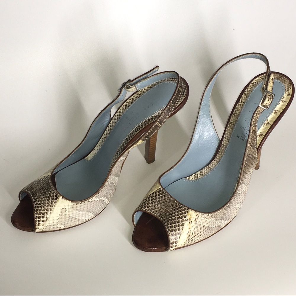 Lamberston Truex Watersnake Peep Toe Heel… - Picture 11 of 15